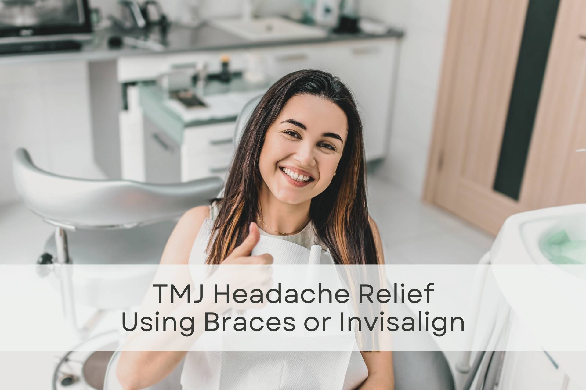 Young woman showing confident smile after successful TMJ and headache relief through orthodontic treatment